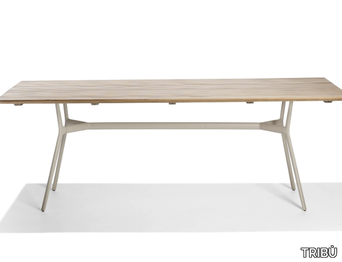 BRANCH - Rectangular aluminium and wood garden table _ TRIBÙ