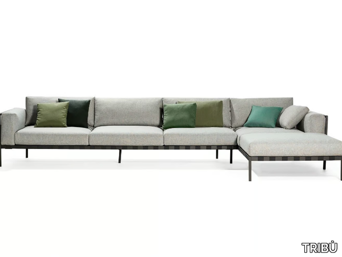 NATAL ALU - Corner fabric sofa with chaise longue _ TRIBÙ