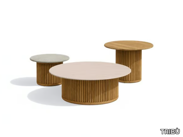 OTTO - Round teak garden side table _ TRIBÙ