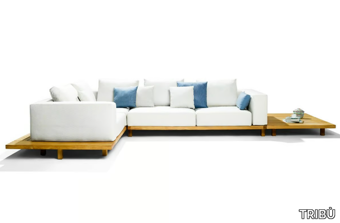 VIS À VIS - Modular garden sofa with water-repellent cushions _ TRIBÙ