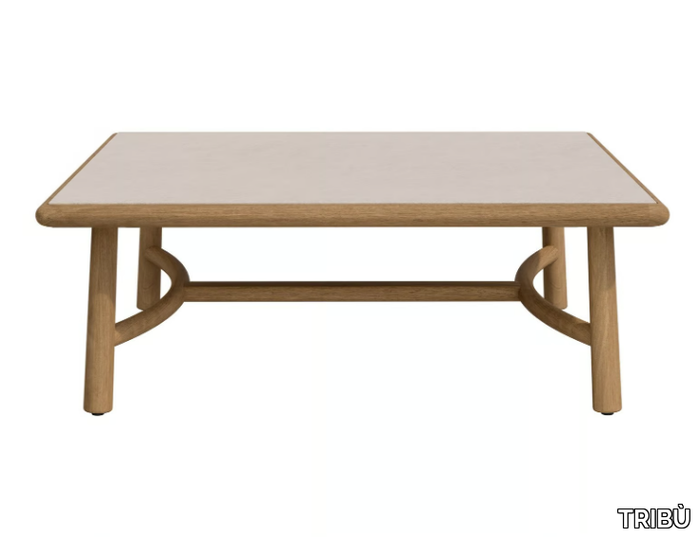 UKIYO - Square teak garden side table with ceramic top _ TRIBÙ