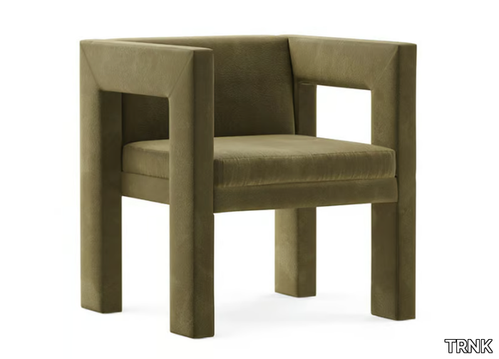 ANGLE II - Upholstered velvet easy chair with armrests _ TRNK