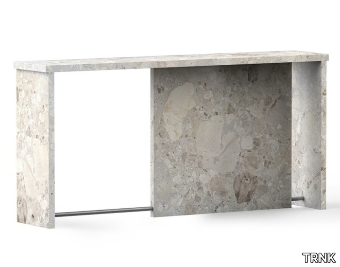 SEGMENT - Rectangular custom travertine console table _ TRNK