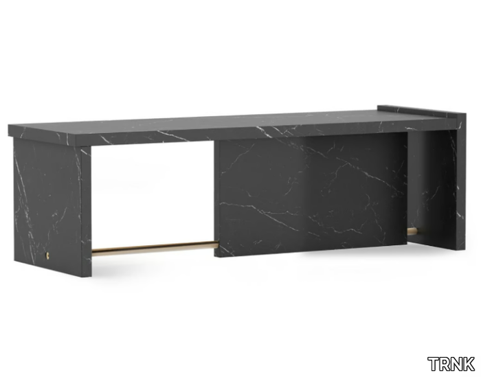 SEGMENT - Rectangular low custom Nero Marquina marble coffee table _ TRNK