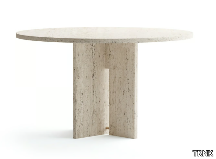 SEGMENT - Round custom travertine table _ TRNK