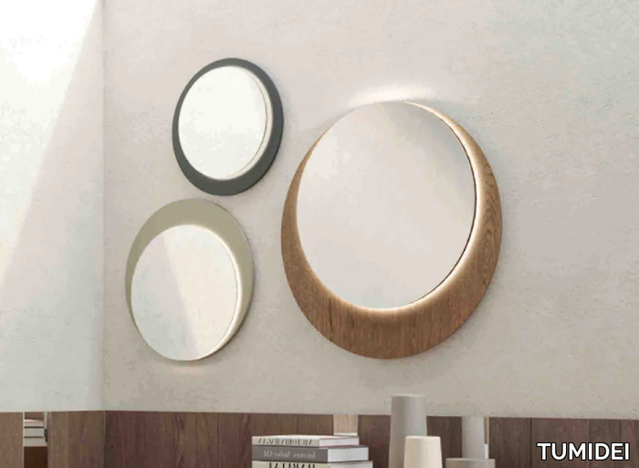 MIRHÒ - Round wall-mounted mirror with integrated lighting _ TUMIDEI