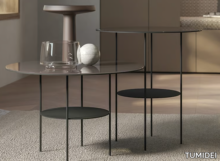 STICK - Round lacquered glass coffee table _ TUMIDEI