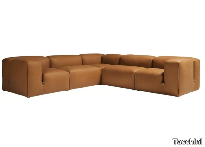 LE MURA - Corner modular leather sofa _ Tacchini