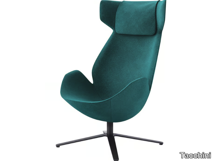 SHELTER - Armchair with headrest with 4-spoke base _ Tacchini