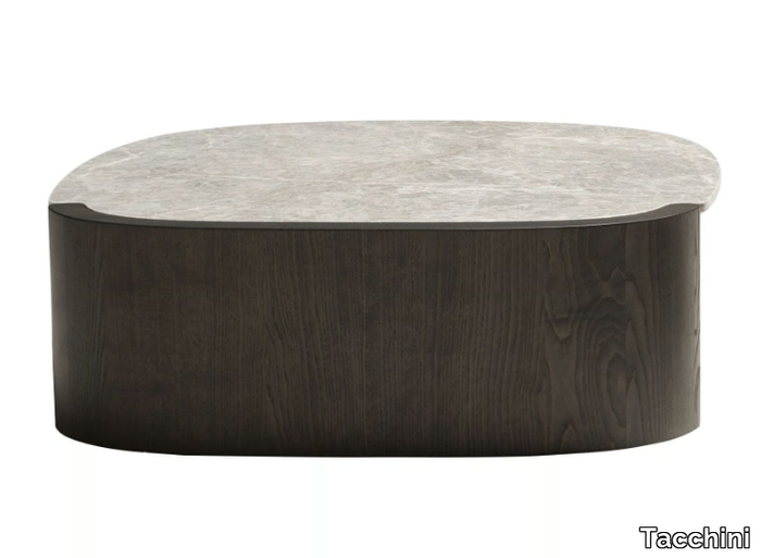 TRAMPOLINO - Square ash and marble coffee table _ Tacchini