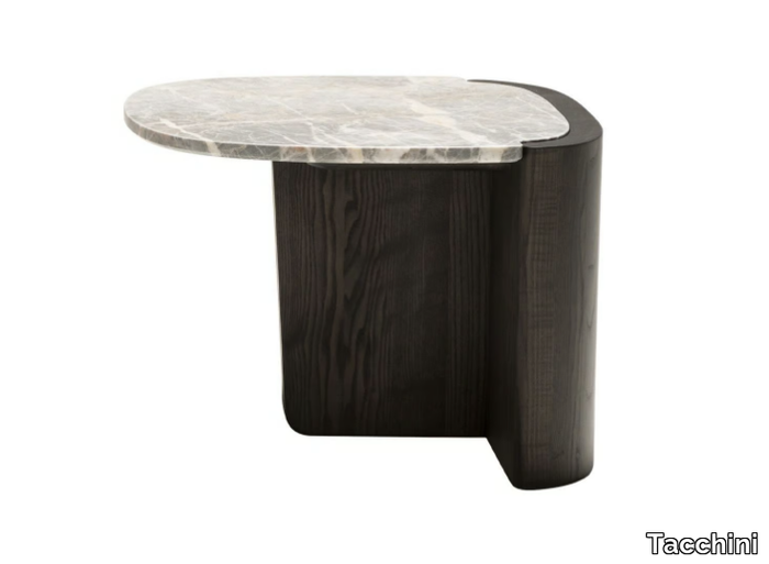 TRAMPOLINO - Square ash and marble coffee table _ Tacchini