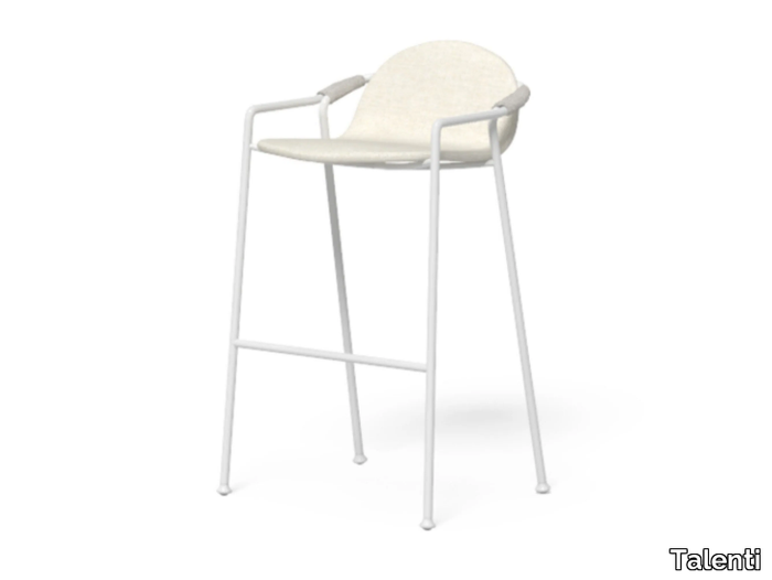 CORAL - High fabric and aluminum stool with footrest _ Talenti