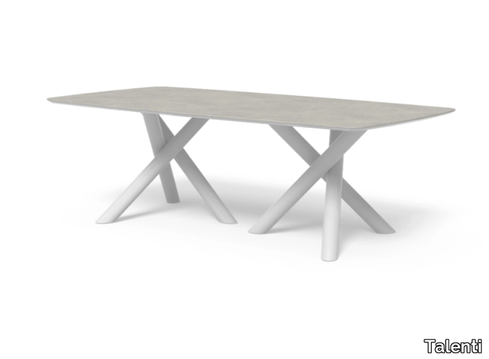 CORAL - Garden table in aluminum and top in porcelain stoneware _ Talenti