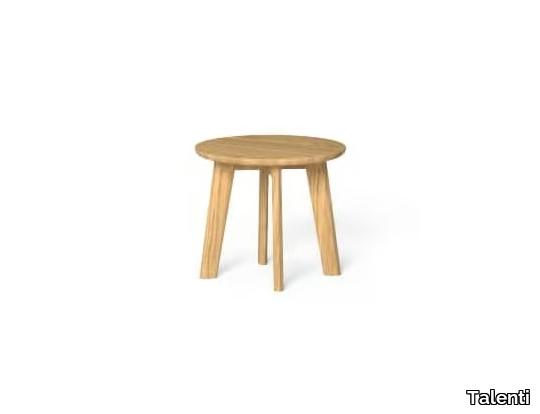 CLEOSOFT-WOOD - Low round teak coffee table _ Talenti