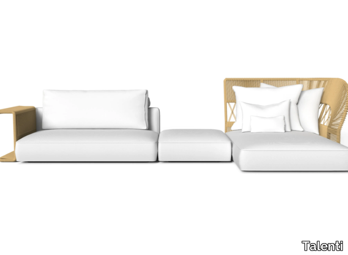 CLIFF DECÒ - Sectional garden sofa with chaise longue _ Talenti