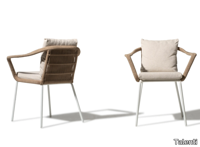 CRUISE ALU - Fabric chair with armrests with integrated cushion _ Talenti