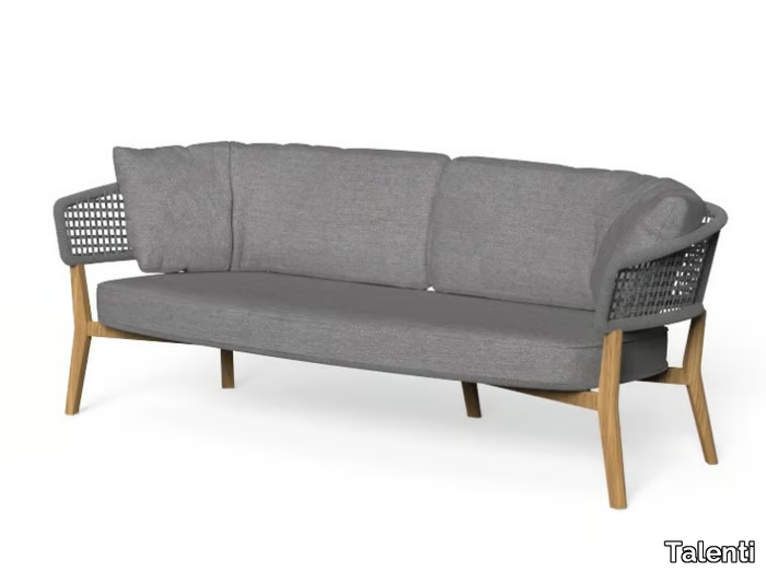 MOON TEAK - 2 seater garden sofa with removable cover _ Talenti