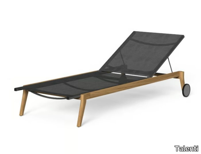 MOON TEAK - Stackable textilene sun lounger _ Talenti