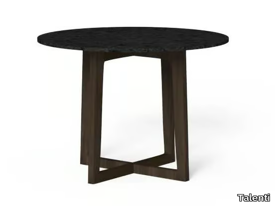 EVER - Round rosewood and porcelain stoneware garden table _ Talenti