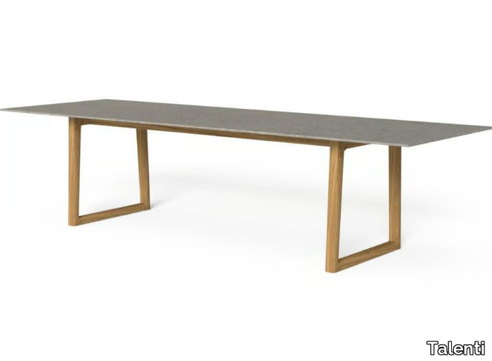 EVER - Rectangular teak and porcelain stoneware garden table _ Talenti