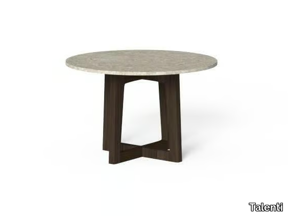 EVER - Round rosewood and porcelain stoneware coffee table _ Talenti