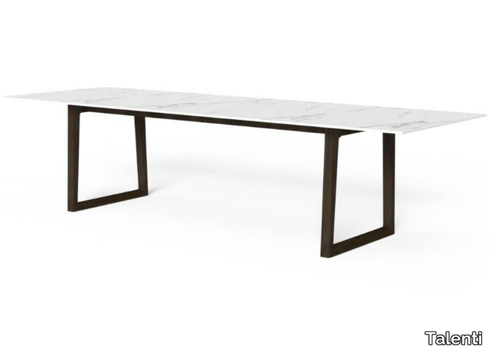 EVER - Rectangular rosewood and porcelain stoneware garden table _ Talenti