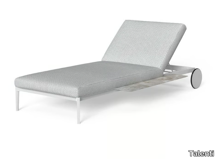 LEAF - Recliner fabric sun lounger with castors _ Talenti