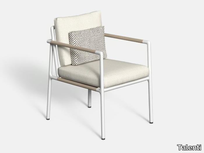 TRESSÉ - Fabric garden chair with armrests _ Talenti