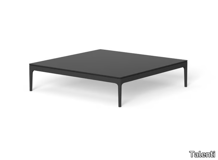 SALINAS - Low lava stone coffee table with aluminium frame _ Talenti