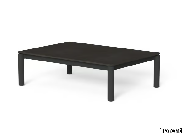 LAKE - Low porcelain stoneware coffee table with aluminium base _ Talenti