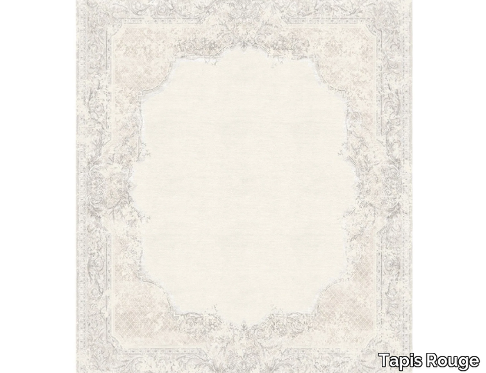 AUBUSSON VINTAGE DUSTY BEIGE - Rectangular handmade rug _ Tapis Rouge