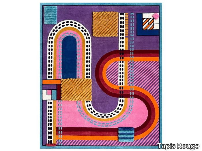 ABSTRACTION III.I - Rectangular handmade rug _ Tapis Rouge