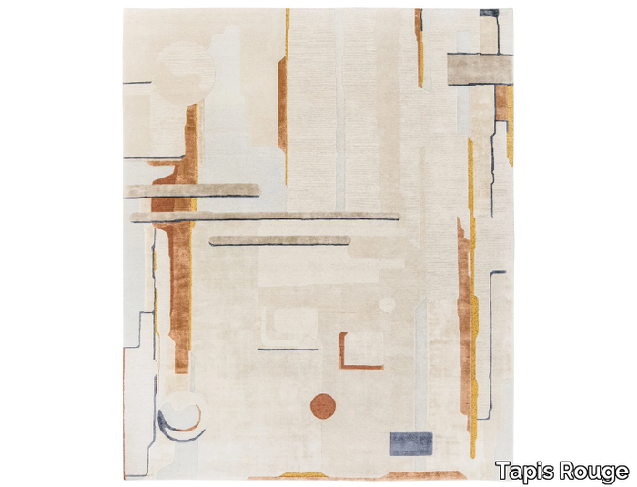 COMPOSITION V - Rectangular handmade rug _ Tapis Rouge