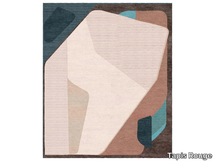 COMPOSITION XV.III - Rectangular handmade rug _ Tapis Rouge