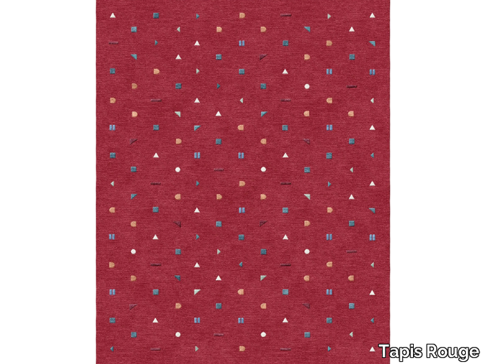 ELEMENTI ROSSO - Rectangular handmade rug _ Tapis Rouge