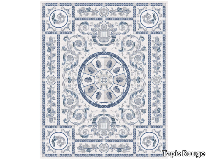 ROYAL ARFA BLUE - Handmade rectangular rug _ Tapis Rouge