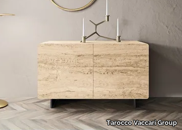 UN4510-MT2 - Marble-effect wooden sideboard with hinged doors _ Tarocco Vaccari Group