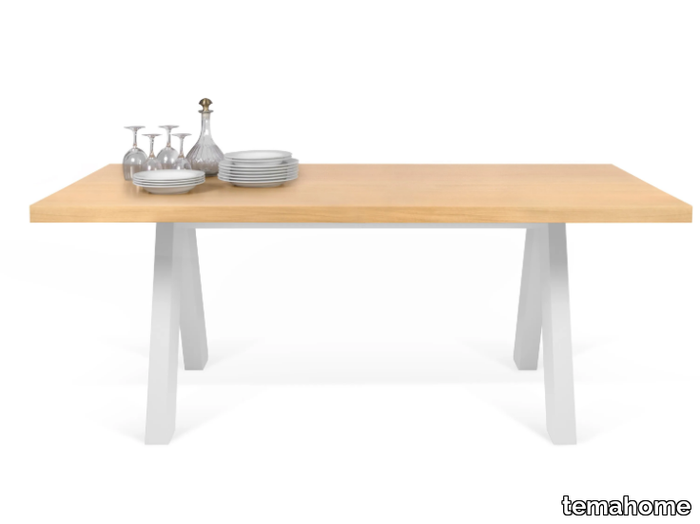 APEX - Rectangular wood veneer dining table _ temahome