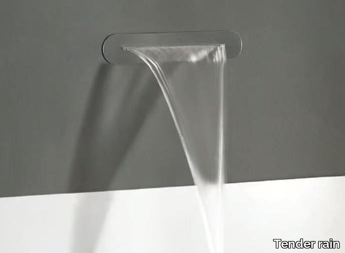 MEGARA - Wall-mounted stainless steel waterfall spout _ Tender rain