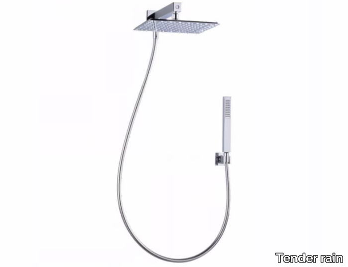 DUETTO D - Wall-mounted brass overhead shower with arm _ Tender rain