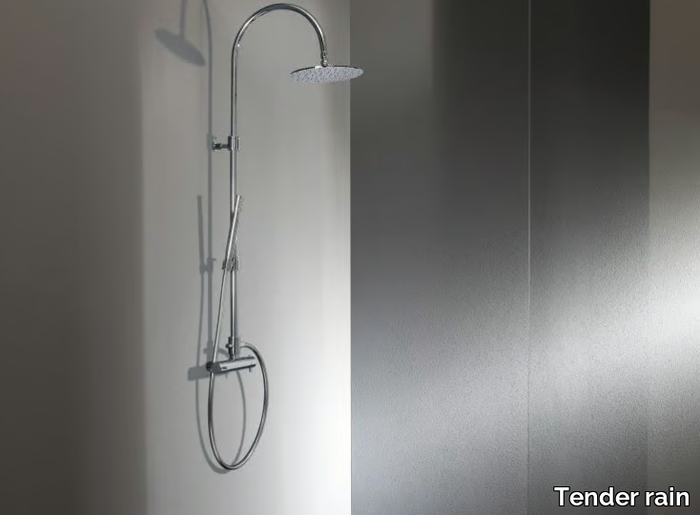 ECHO CLASSIC - Wall-mounted thermostatic brass shower panel with hand shower _ Tender rain