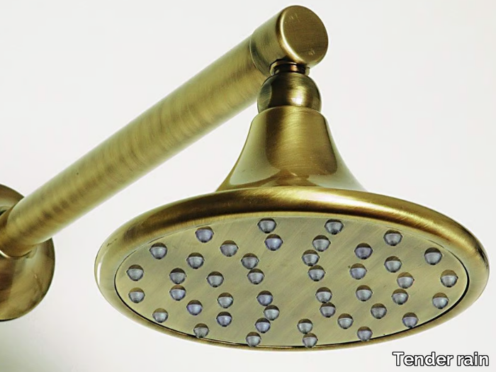 FORMAE - Vintage style wall-mounted brass overhead shower with arm with anti-lime system _ Tender rain