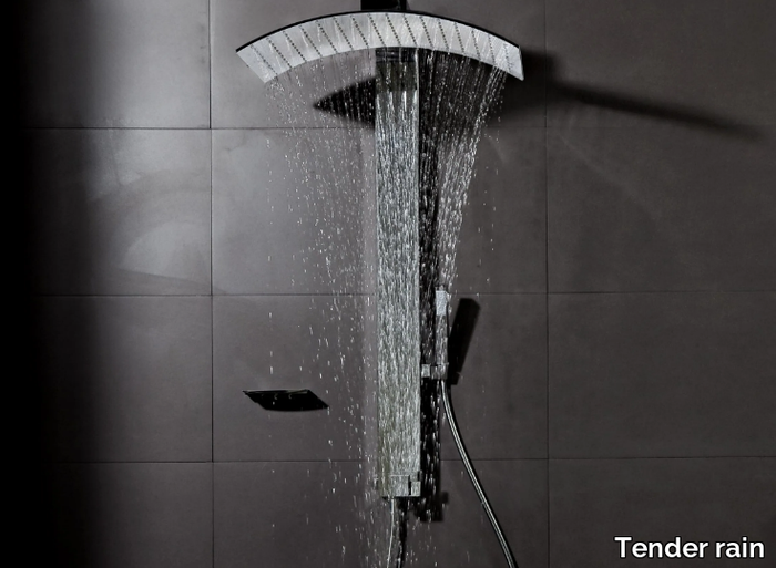 PLUVIA - Wall-mounted brass shower panel _ Tender rain