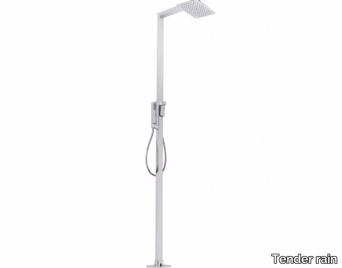 R1 - Floor standing brass shower panel with hand shower _ Tender rain