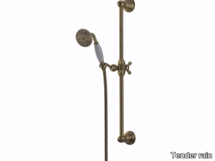 Retro sliding bar - Contemporary style metal shower wallbar with hand shower _ Tender rain