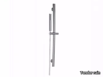 Elliptical-section sliding bar - Brass shower wallbar with hand shower _ Tender rain