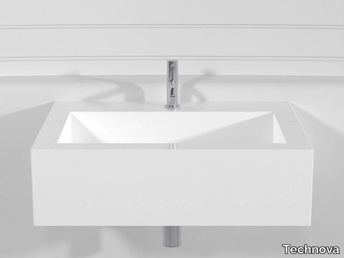 MODULO 1 PLTM1 - Wall-mounted Pietraluce® washbasin _ Technova
