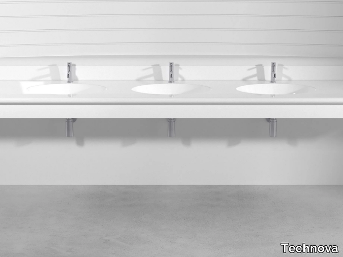 OVAL PLTO3 - Wall-mounted Pietraluce® washbasin _ Technova