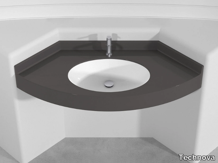 EUROPA PLTEU - Wall-mounted corner Pietraluce® washbasin _ Technova