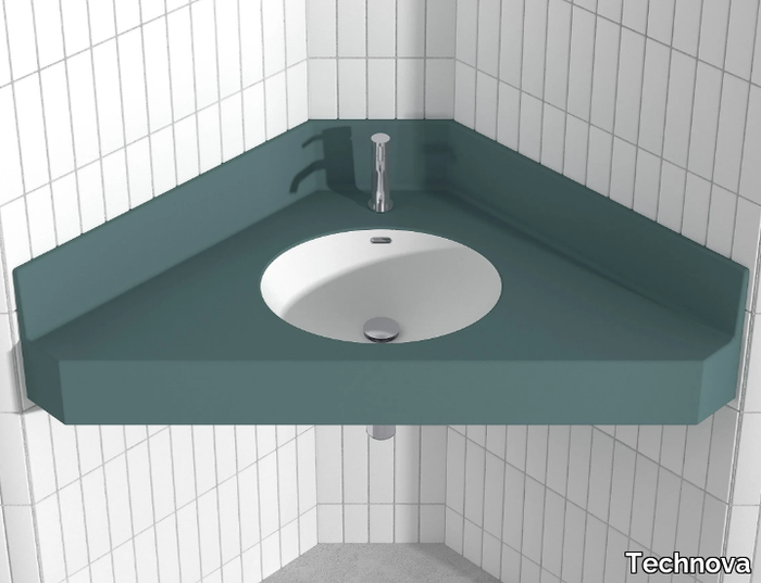 ISEO PLTIS - Wall-mounted corner Pietraluce® washbasin _ Technova